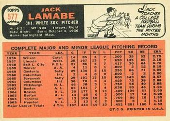 Jack Lamabe back