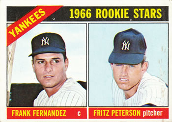 Topps 584 Yankees 1966 Rookie Stars (Frank Fernandez / Fritz Peterson) #1966