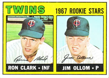 Topps 137 Twins 1967 Rookie Stars (Ron Clark / Jim Ollom) #1967