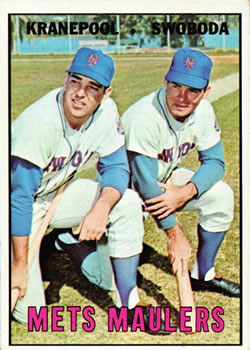 Topps 186 Mets Maulers (Ed Kranepool / Ron Swoboda) #1967