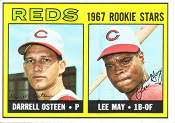 Topps 222 Reds 1967 Rookie Stars (Darrell Osteen / Lee May) #1967