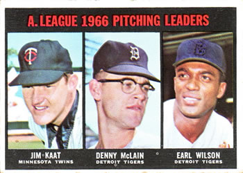Topps 235 American League 1966 Pitching Leaders (Jim Kaat / Denny McLain / Earl Wilson) #1967