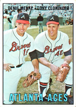 Topps 396 Atlanta Aces (Denis Menke / Tony Cloninger) #1967