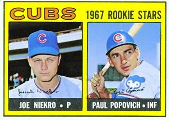 Topps 536 Cubs 1967 Rookie Stars (Joe Niekro / Paul Popovich) #1967