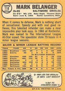 Mark Belanger back