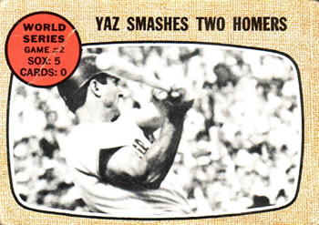 Topps 152 World Series Game #2   Yaz Smashes Two Homers #1968