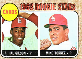 Topps 162 Cardinals 1968 Rookie Stars (Hal Gilson / Mike Torrez) #1968