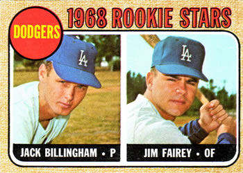 Topps 228 Dodgers 1968 Rookie Stars (Jack Billingham / Jim Fairey) #1968