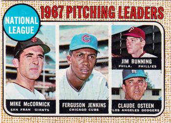 Topps 9 National League 1967 Pitching Leaders (Mike McCormick / Ferguson Jenkins / Jim Bunning / Claude Osteen) #1968