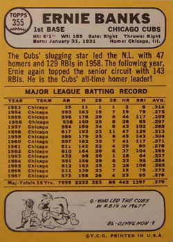 Ernie Banks back