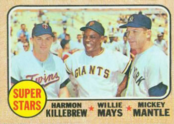 Topps 490 Super Stars (Harmon Killebrew / Willie Mays / Mickey Mantle) #1968