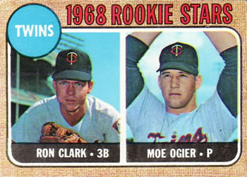 Topps 589 Twins 1968 Rookie Stars (Ron Clark / Moe Ogier) #1968