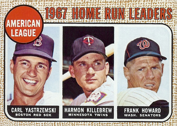 Topps 6 American League 1967 Home Run Leaders (Carl Yastrzemski / Harmon Killebrew / Frank Howard) #1968