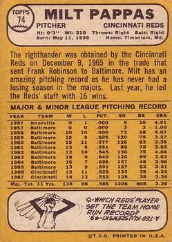 Milt Pappas back