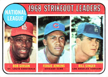 Topps 12 National League 1968 Strikeout Leaders (Bob Gibson / Fergie Jenkins / Bill Singer) #1969