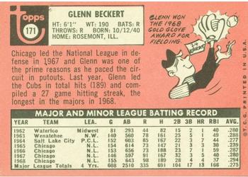 Glenn Beckert back