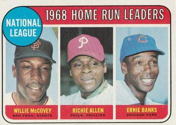 Topps 6 National League 1968 Home Run Leaders (Willie McCovey / Richie Allen / Ernie Banks) #1969