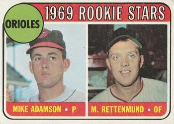 Topps 66 Orioles 1969 Rookie Stars (Mike Adamson / Merv Rettenmund) #1969