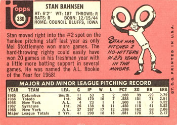 Stan Bahnsen back