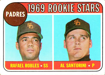 Topps 592 Padres 1969 Rookie Stars (Rafael Robles / Al Santorini) #1969