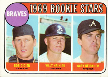 Topps 611 Braves 1969 Rookie Stars (Bob Didier / Walt Hriniak / Gary Neibauer) #1969