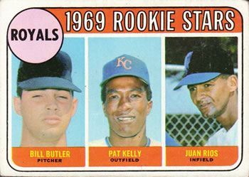 Topps 619 Royals 1969 Rookie Stars (Bill Butler / Pat Kelly / Juan Rios) #1969