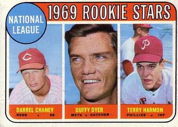 Topps 624 National League 1969 Rookie Stars (Darrel Chaney / Duffy Dyer / Terry Harmon) #1969