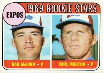 Topps 646 Expos 1969 Rookie Stars (Dan McGinn / Carl Morton) #1969