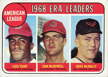 Topps 7 American League 1968 ERA Leaders (Luis Tiant / Sam McDowell / Dave McNally) #1969