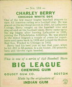 Charley Berry back