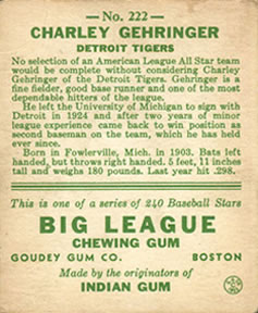 Charley Gehringer back