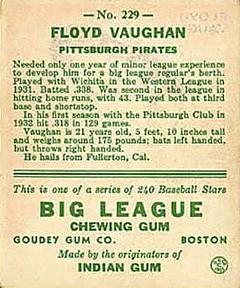Floyd Vaughan back