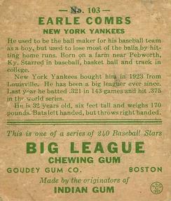 Earle Combs back