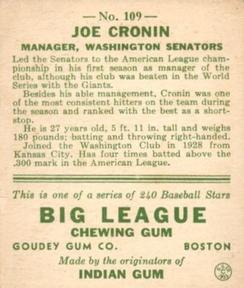 Joe Cronin back