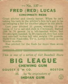 Fred “Red” Lucas back