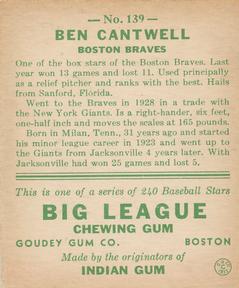 Ben Cantwell back