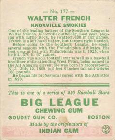 Walter French back