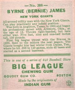 Byrne “Bernie” James back