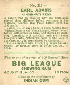Earl Adams back