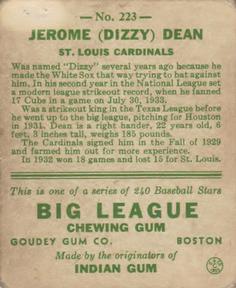 Jerome “Dizzy” Dean back