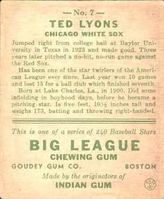 Ted Lyons back