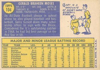 Gerry Moses back