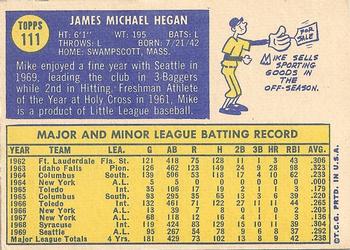 Mike Hegan back