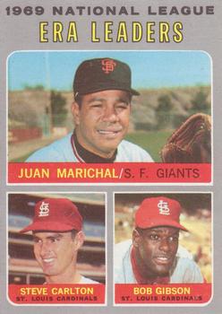 Topps 67 1969 National League ERA Leaders (Juan Marichal / Steve Carlton / Bob Gibson) #1970