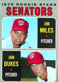 Topps 154 Senators 1970 Rookie Stars (Jan Dukes / Jim Miles) #1970