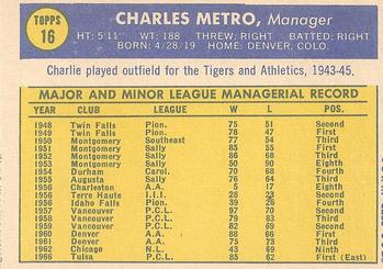 Charlie Metro back