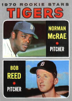 Topps 207 Tigers 1970 Rookie Stars (Norman McRae / Bob Reed) #1970