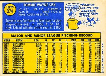 Tommie Sisk back
