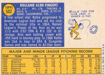 Rollie Fingers back