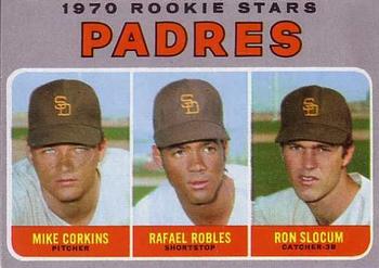 Topps 573 Padres 1970 Rookie Stars (Mike Corkins / Rafael Robles / Ron Slocum) #1970